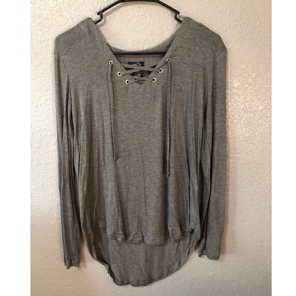 Rue21 Lace Up Long Sleeve Tee